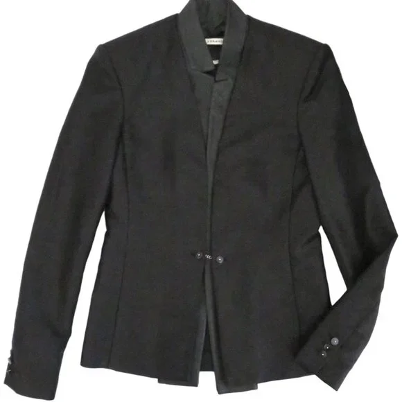 J BRAND Tailored jacket w detachable leather collar sz 2 Blazers 